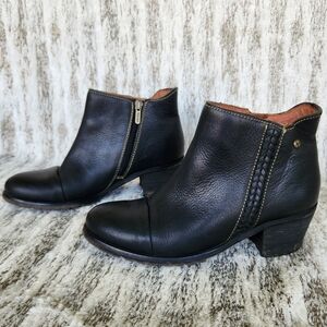 Pikolinos "Andorra" Black Leather Ankle Boots | Women's Size 37 EU, 6.5 - 7 US
